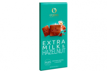 «O'Zera», шоколад молочный Extra milk & Hazelnut, 90 г