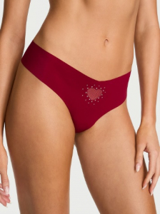 No-Show Heart Cut-Out Thong Panty