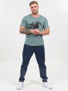 Время - футболка серо-зеленый