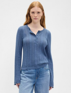 Pointelle Henley Top