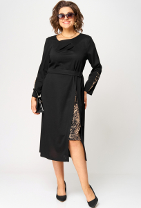 Платье EVA GRANT 7220Б чёрно-бежевый