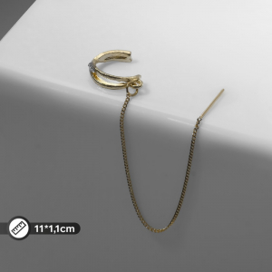 Серьга «Кафф» пересечение, цвет золото