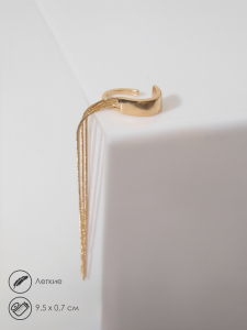 Моносерьга «Водопад» дуга, цвет золото, 9.5 см