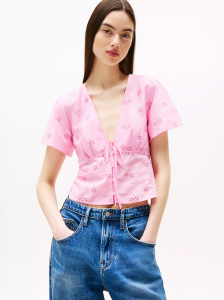 Tommy Jeans Embroidered Eyelet Top