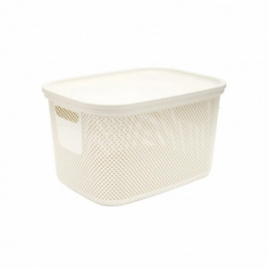 Корзинка NICKEL слоновая кость 18л 28.5x38x22.2см с крышкой