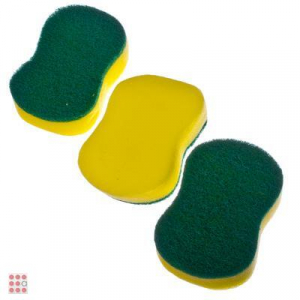 Губка с чистящим слоем 3 шт