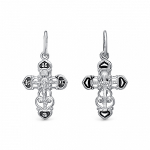 Крест из серебра литье частичное чернение