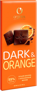 «O'Zera», шоколад горький с апельсиновым маслом Dark&Orange, 90г