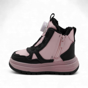 Кроссовки зимние на меху В7186-33 черно розовые