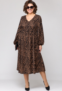 Платье EVA GRANT 7201 чёрно-бежевый