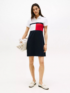 Flag Colorblock Stretch Polo Dress