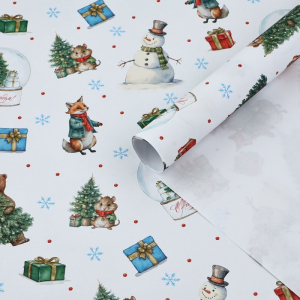 Упаковочная бумага на новый год крафтовая «Новогоднее настроение», 70?100 см