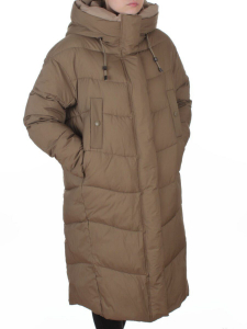 8867 KHAKI Пальто зимнее женское (200 гр. холлофайбер)