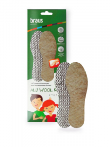 BRAUS Стельки детские зимние ALU WOOL KIDS(фольга+шерсть)(р.19-35)  БЕЗРАЗМЕРНЫЕ