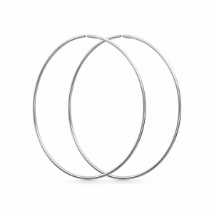 Серьги родированные сеч.круг 1,3 d-55 мм серебро 925*