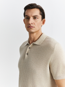 Джемпер-поло изо льна и вискозы