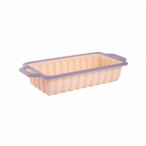 Форма для выпечки кекса, хлеба AURORA 33,5х14,5х6см силиконовая с металлической рамкой фигурная