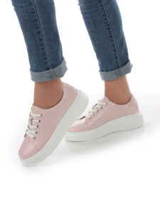 05-PDD215-5 LT. PINK Кроссовки женские (натуральная кожа)