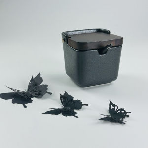 235-027 Сахарница 9,5см с ложкой BLACKWOOD в под.уп.(х36)Фарфор