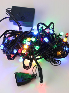 Гирлянда граненый кубик 70 LED 8 м зелёный провод цветная