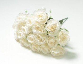 Искусственные цветы, Ветка в букете бутон розы 18 голов (1010237)