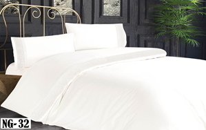 КПБ EFOR RANFORCE (ESLEM NG-32) BEYAZ белый гипюр евро