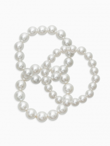 Браслет «Бусины жемчуга», набор 3 шт. №10.12.14, белый