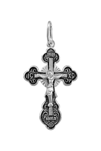039.55 крест из серебра частично черненый штампованный