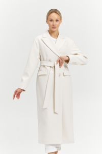 Пальто женское демисезонное 26102 (молочный/рубчик)