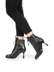 04-E29W-15A BLACK Ботильоны зимние женские (натуральная кожа, натуральный мех)