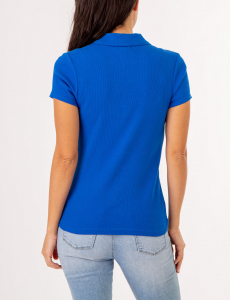 SPLIT NECK RIBBED POLO SHIRT