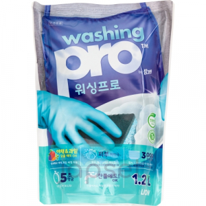 CJ Lion Средство для мытья посуды Washing Pro, мягкая упаковка, 1200 мл