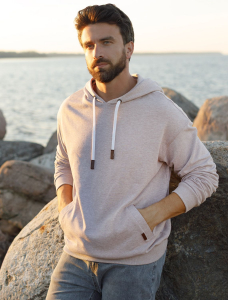 Худи из эластичного футера трехнитки с эффектом меланж