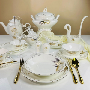 145-647 Обеденный сервиз 105пр. КАМИЛЛА в под.уп.(х0,5)Костяной фарфор