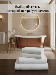Набор махровых полотенец Sanpa 480 гр 100% хлопок Tilkku Takki, TT-06/4-S-белый