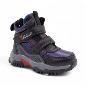 Ботинки на меху 1829-5-2 черн/син