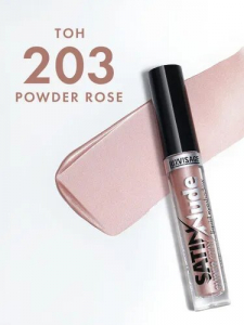 Тени для век жидкие SATIN LUXVISAGE розовый 203 Powder Rose сатиновый финиш