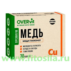 Меди глюконат 30 капсул (OVERVit) БАД
