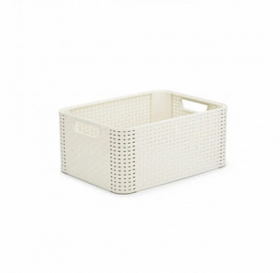 Корзина RATTAN STYLE BOX M кремовая