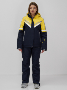 Горнолыжный костюм женский зимний УЦЕНКА желтого цвета 02813J