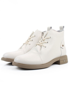 01-M43-19 LT. BEIGE Ботинки демисезонные женские (натуральная кожа)