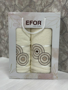 Набор полотенец EFOR из 2-х предметов (50*90,70*140) NOKTALI DAIRE (крем)