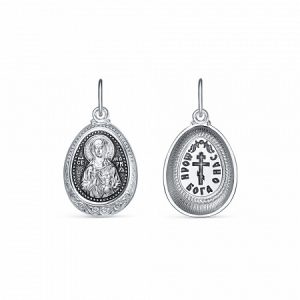 Образ (Св. Мария) из серебра частично черненый штампованный