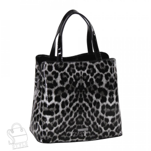Сумка женская кожаная 98283 leopard black white Velina Fabbiano-Safenta