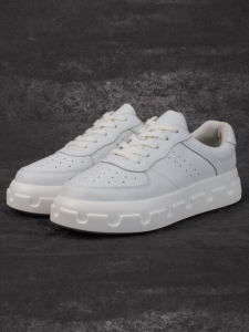 05-PDXL101-1 WHITE Кроссовки женские (натуральная кожа)