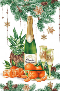 Полотенце вафельное, Новый год, купон (цвета в ассортименте)