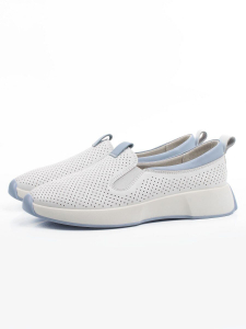 06-YG108-1 WHITE/LT. BLUE Туфли летние женские (натуральная кожа)
