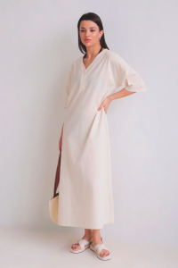 16160 Платье хлопковое кремовое