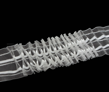 Тесьма С 104 органзовая, ширина рулона 6 см, 3 нити, в бобине 50м