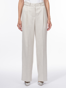 Прямые брюки с высокой посадкой из вискозной костюмной ткани